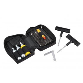 Kit Ripara Gomme Pneumatici Tubeless Riparazione Foratura Auto Moto Scooter Nero