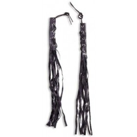 Copri Leve Freno Moto Frange Pelle Universali Custom Chopper Bobber Nero