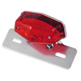 Fanale Porta Targa Metallo Posteriore Led Moto Omologato Luce Targa Stop Cromo