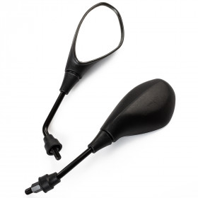 A-Pro Coppia Specchietti Retrovisori Nero Universali Scooter Moto 10mm