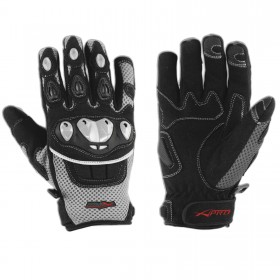 Guanto Tessuto Moto Protezione Nocche Estivo Tessuto Traforato Estivo Grigio