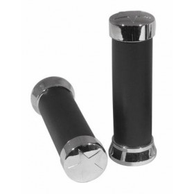 Coppia Manopole Moto Custom Scooter Universali Manubrio Diametro 24/22  Cromo