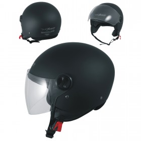 Abbigliamento Moto e Accessori - Casco Jet Demi Urban Moto Omologato ECE 22  Visiera Avio Sferica SonicMoto Argento