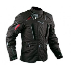 Giacca Touring Moto Cordura Tessuto Protezioni CE Impermeabile Nero