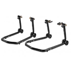 Cavalletto Alza Moto Anteriore Posteriore Slitta Regolabile Universale 2 Ruote