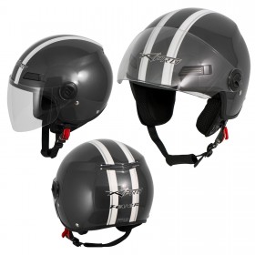 Casco Jet Scooter Moto Quad Omologato ECE 22-06 Visiera Grigio Sonicmoto