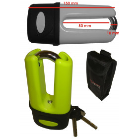 Lucchetto Bloccadisco Perno Acciaio Antifurto Moto Scooter con Chiave Giallo