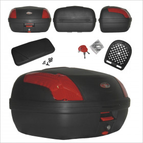 Bauletto Moto Scooter Baule Valigia Rigida Universale con Schienalino Nero