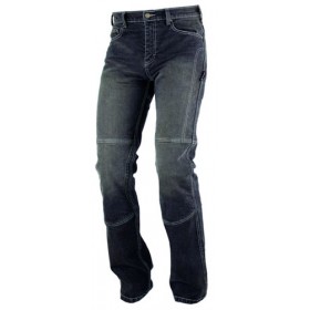 Jeans Pantaloni Denim Moto Protezioni Omologate Inserti  Aramid Rinforzati nero