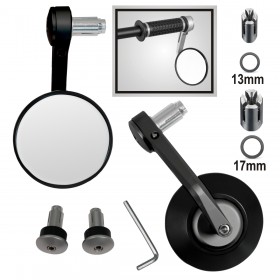 A-Pro Coppia Specchietti Retrovisori Neri Universali Per Scooter E Moto – Filetto M10, Braccio In Metallo, Area Specchio 14x9 Cm.