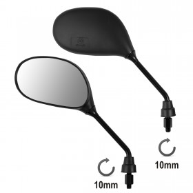 Coppia Specchietti Scooter Retrovisori Specchi Moto Nero DX + SX 10 mm M10