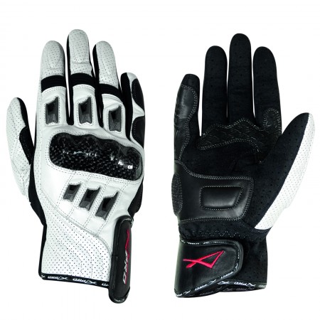 Guanto  pelle moto corto protezione carbonio pelle traforata A-Pro Sonic Moto