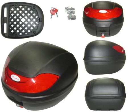 Bauletto Baule Moto Scooter 30 Litri Borse Valigia Piastra Universale Nero Opaco