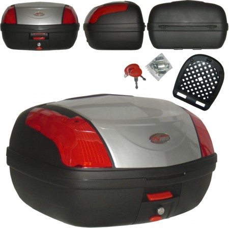 Bauletto Moto Scooter Baule Valigia Rigida Universale Argento