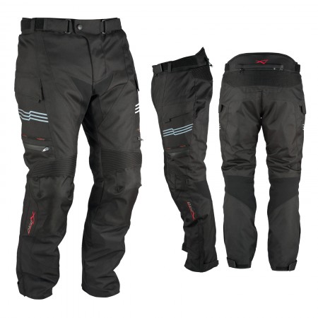 Pantaloni Impermeabile Moto Termica Estraibile Strisce Riflettenti Nero