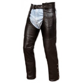 Chaps Pantaloni Western Pelle Moto Custom Chopper Chiusura Zip Laterale