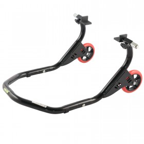 Cavalletto Moto Solleva Posteriore a Slitta Regolabile Ruote in Gomma Nero