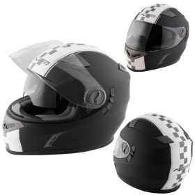 Casco Integrale Moto Scooter Touring Visiera Interna Parasole Viaggio Nero