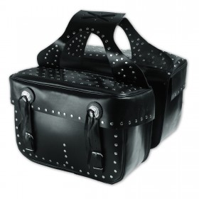 Bisacce Borse Sotto Sella Saddle bag Chopper Custom con Borchie Nero
