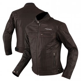 Giacca Pelle Pregiata Protezioni Moto Fodera Termica Removibile