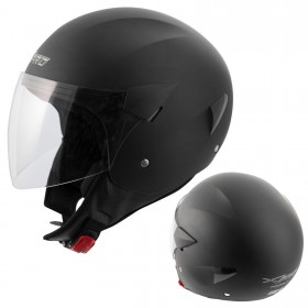 Casco Jet Scooter Moto Omologato ECE 22 Visiera Antigraffio Nero Opaco