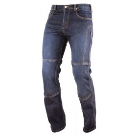 Jeans Pantaloni Denim Moto Protezioni Omologate Inserti Aramid Rinforzati Blu