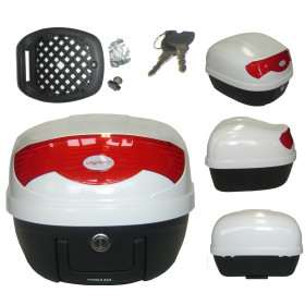 Bauletto Baule Moto Scooter 29 Litri Valigia Piastra Universale Bianco