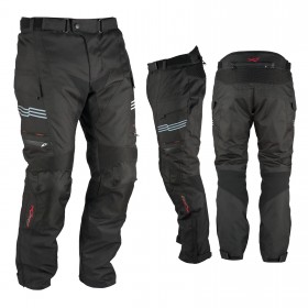 Pantaloni Impermeabile Moto Termica Estraibile Strisce Riflettenti Nero