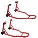 Front Rear Bike Paddock Work Stand Wheel Lift Garage Motorcycle Red