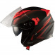 Jet Helmet York A-Pro Motorcycle Sonicmotoshop Black Red
