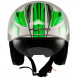 Jet Helmet York A-Pro Motorcycle Sonicmotoshop White Green