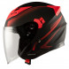 Jet Helmet York A-Pro Motorcycle Sonicmotoshop Black Red