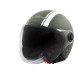 Jet Helmet Medley A-Pro Moto mat green white Sonicmotoshop Front