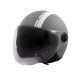 Jet Helmet Medley A-Pro Moto mat gray white Sonicmotoshop Front