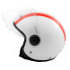 Jet Helmet Medley A-Pro Moto Whit Red Sonicmotoshop  A-pro  Side
