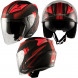 Jet Helmet York A-Pro Motorcycle Sonicmotoshop Black Red Composition