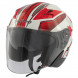Casco Jet York A-Pro Motocicletta Sonicmotoshop Bianco Rosso