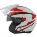 Casco Jet York A-Pro Motocicletta Sonicmotoshop Bianco Rosso