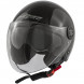 ZETA - Casco Moto Jet Aperto Visiera Lunga Parasole Nero