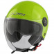 ZETA - Casco Moto Jet Aperto Visiera Lunga Parasole Verde Composit