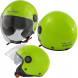 ZETA - Casco Moto Jet Aperto Visiera Lunga Parasole Verde