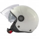 ZETA - Casco Moto Jet Aperto Visiera Lunga Parasole Bianco