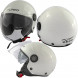 ZETA - Casco Moto Jet Aperto Visiera Lunga Parasole Bianco Composit