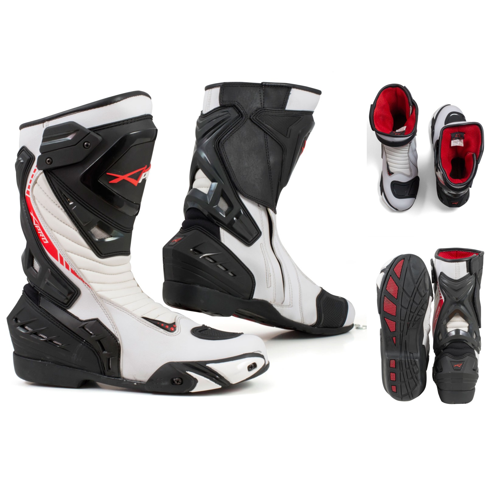 Abbigliamento Moto e Accessori - Stivali Moto Racing Qualità Tecnica  Microfibra Bianco | SonicMotoShop.it