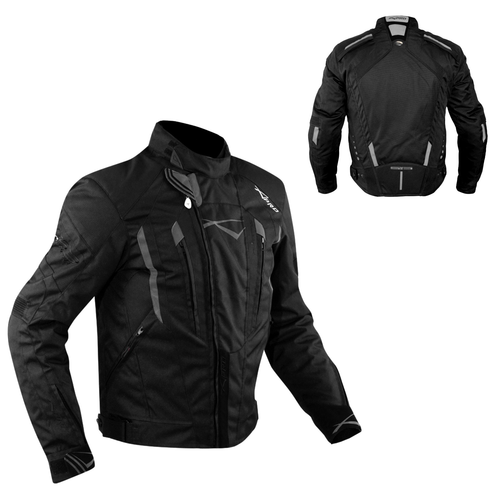 Abbigliamento Moto e Accessori - Giacca Cordura Moto Tessuto Impermeabile  Sport Termica Sfoderabile Nero