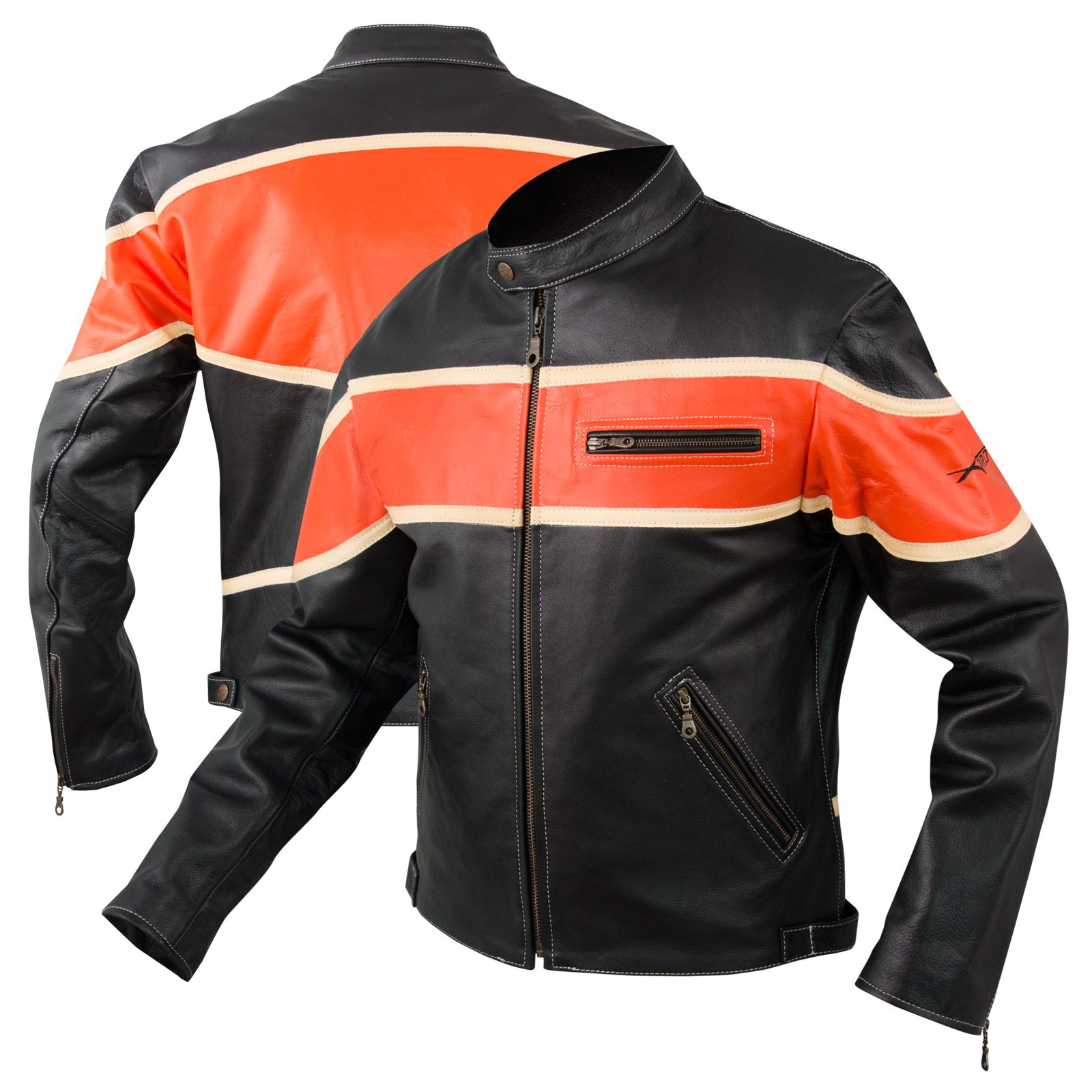 Giacca Moto Pelle Custom Bikers Motociclista Chopper Stile