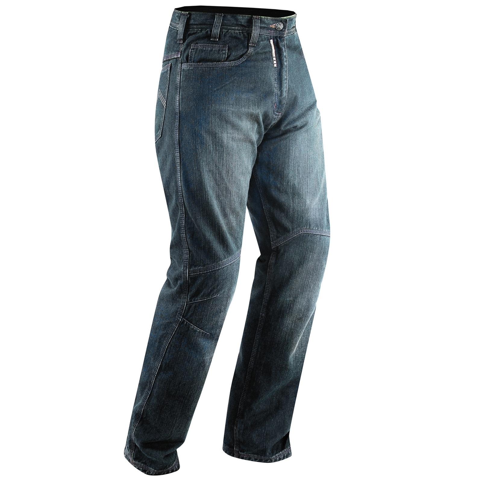 Abbigliamento Moto e Accessori - Jeans Moto Pantaloni Protecioni Omologate  CE Ginocchia Rinforzi Fianchi Blu