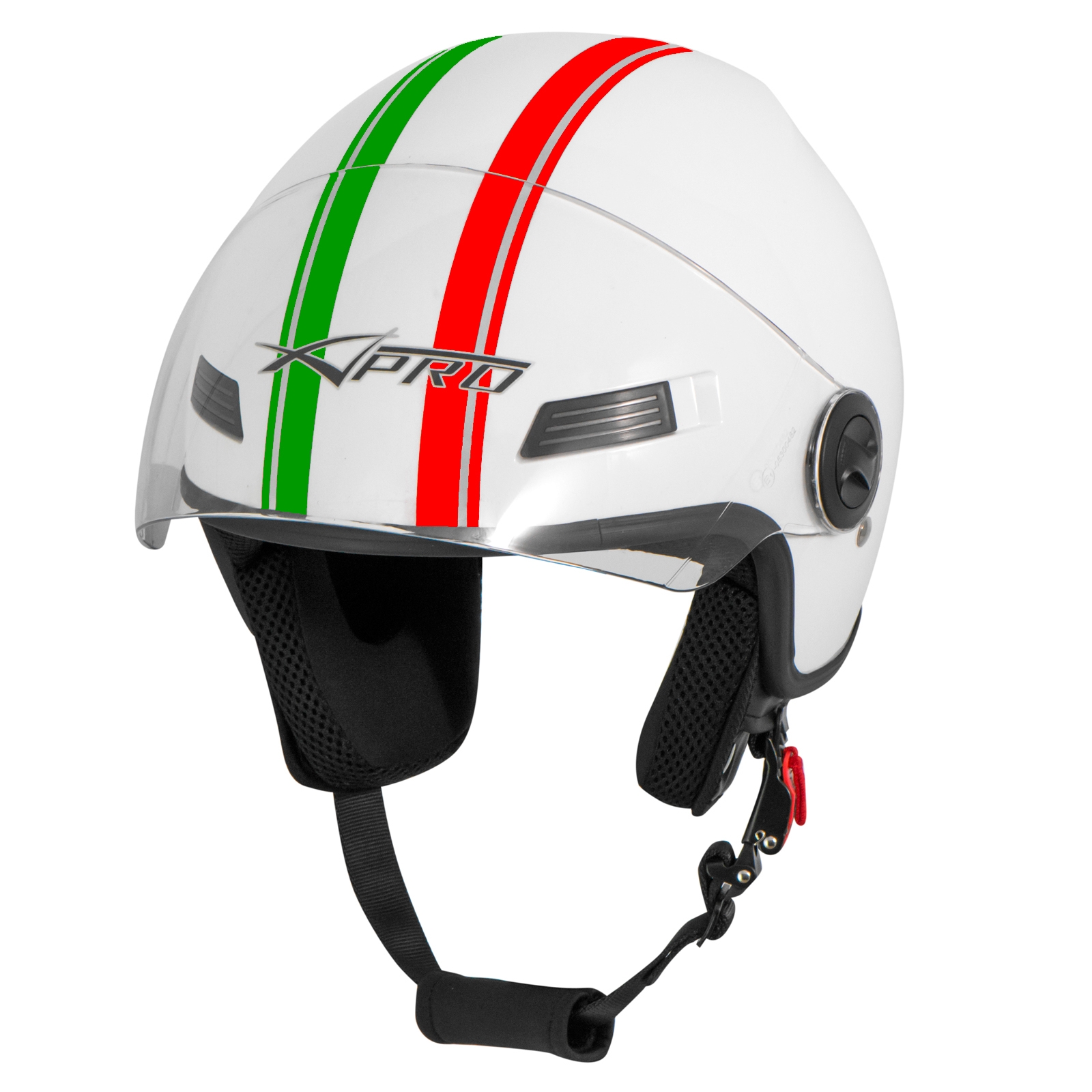 Open Face Jet Pokrywa kasku Motocykl Skuter Quad Visor Włochy A-PRO - Zdjęcie 11 z 18
