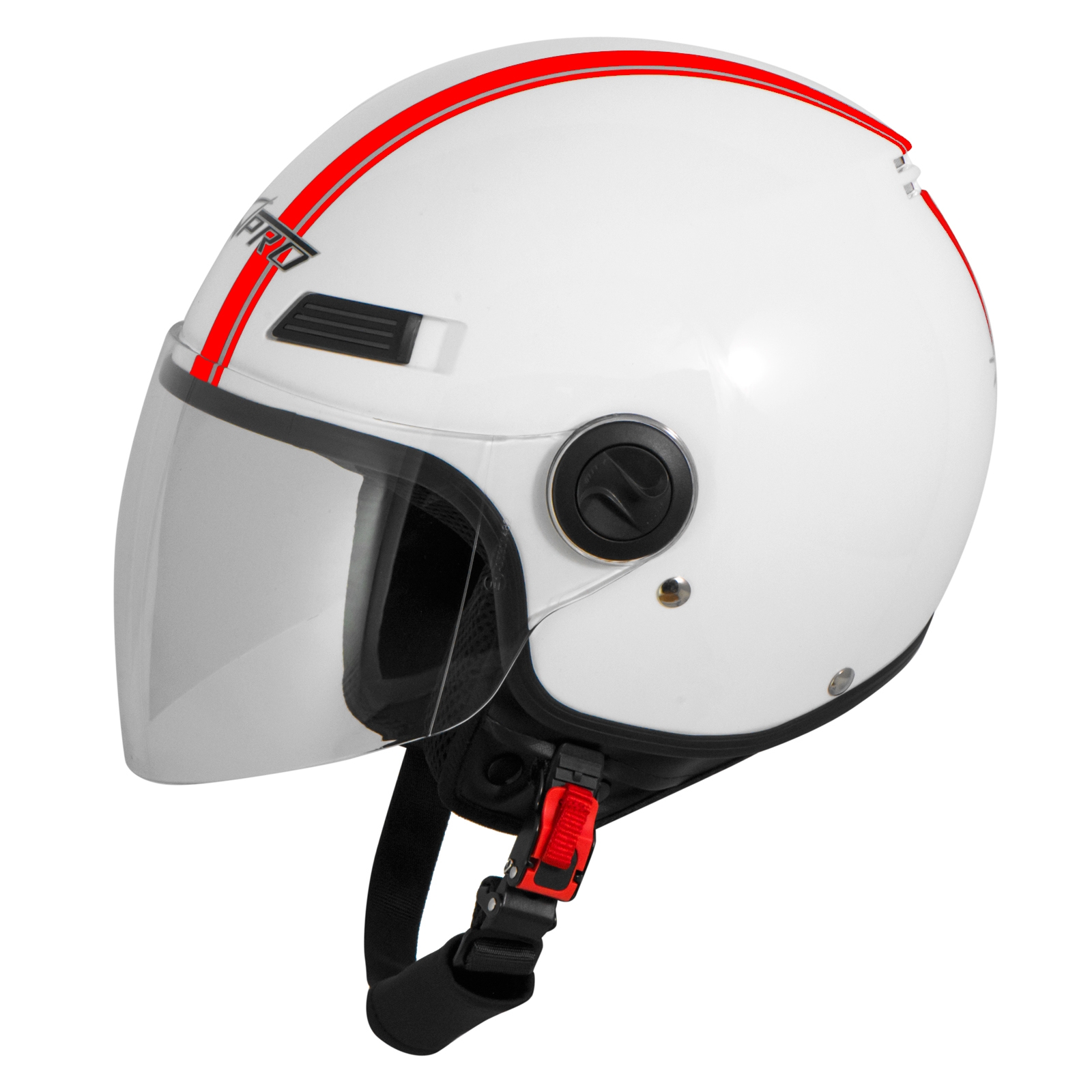 Open Face Jet Pokrywa kasku Motocykl Skuter Quad Visor Włochy A-PRO - Zdjęcie 15 z 18