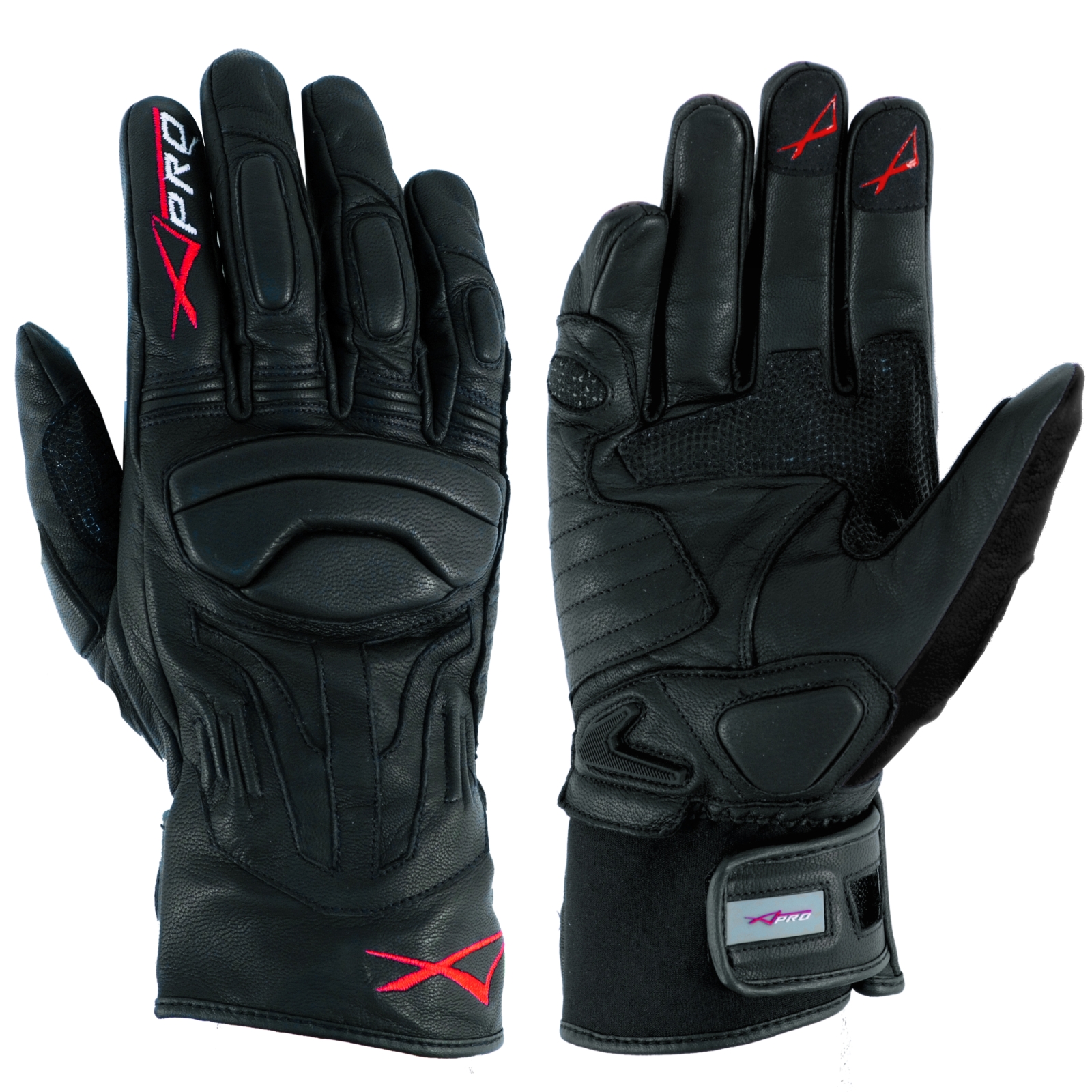 miniatura 2  - Summer leather sport Padded Gloves Scooter Motorcycle Apparel Bikers Black